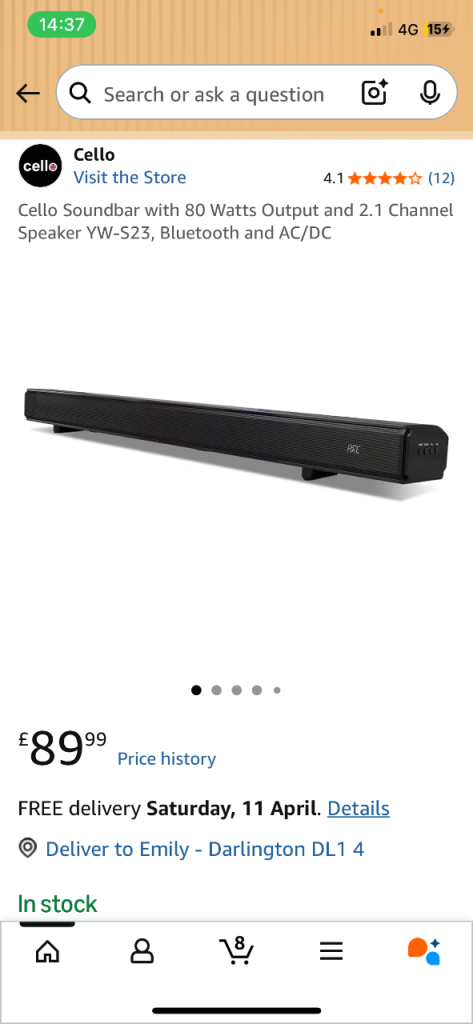 Cello sound bar