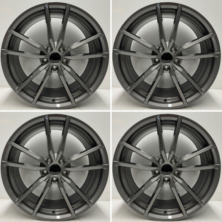 VW Golf Pretoria 18” Style Alloy Wheel Set Gunmetal Grey Caddy A3 Leon MK7 MK7.5