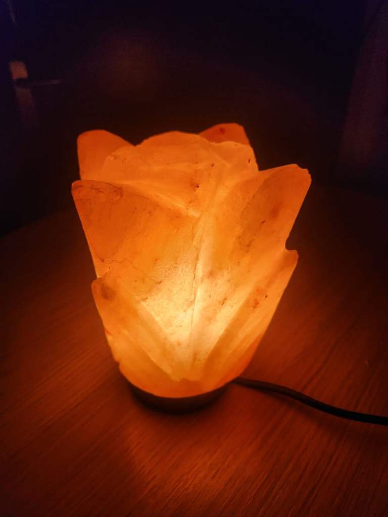 Himalayan Salt Lamp-Hand-Carved Rose Shape | Natural Wellness & Elegant
