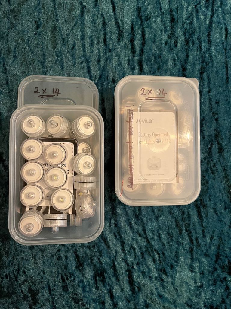 2 Boxes of Battery Operated Tea Lights - Batteries Not Included.