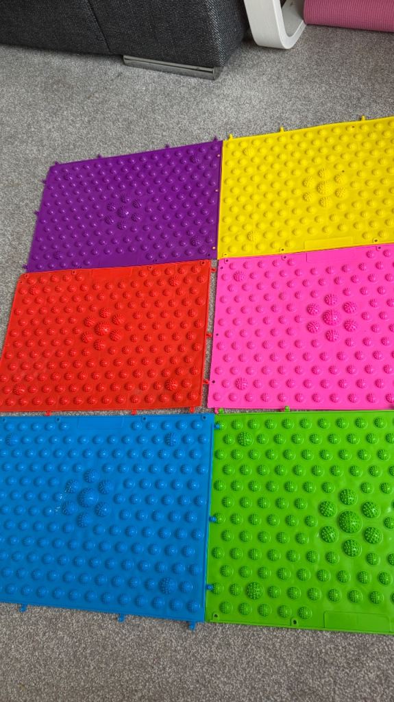 Kids' Interlocking Sensory Play Mat Tiles - Multicoloured