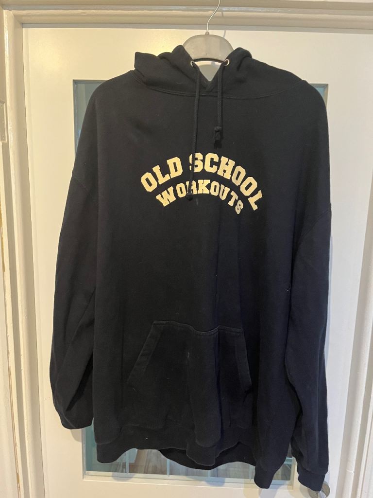 Black 'Old School Workouts' Hoodie – Good Condition