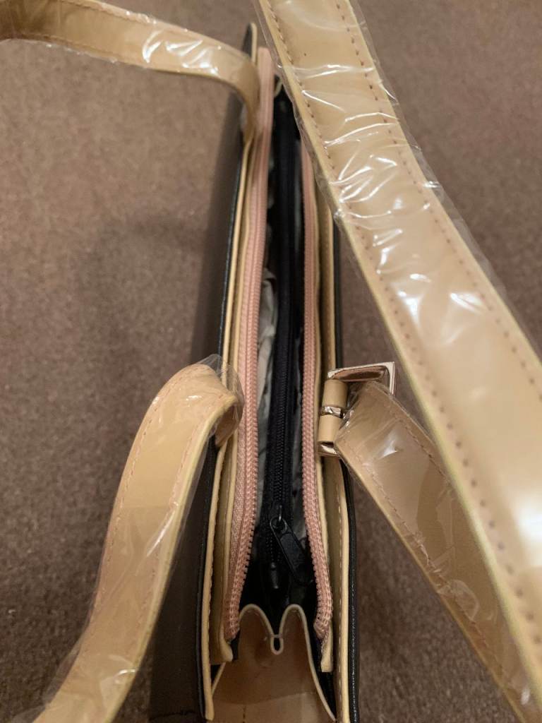 NEW black and beige bag