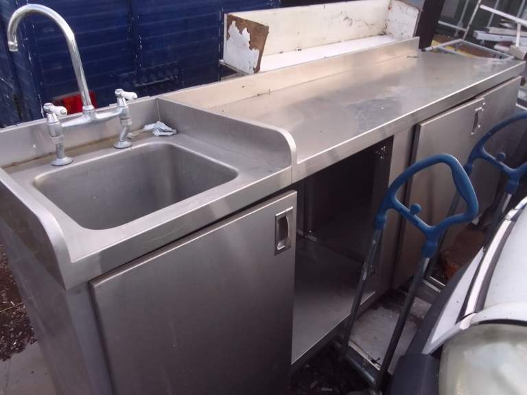 Commercial catering equipment sinks stainless steel restaurant kitchen trailer items 