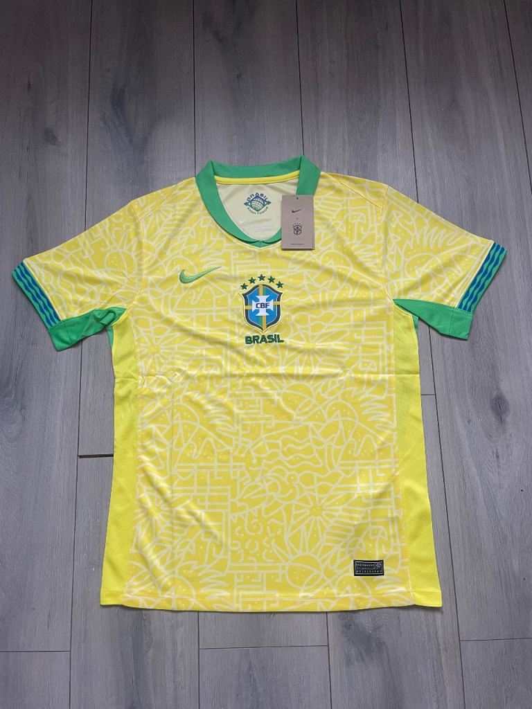 Nike Brazil 2024 Home Stadium Jersey Yellow Green Copa América Football Shirt M