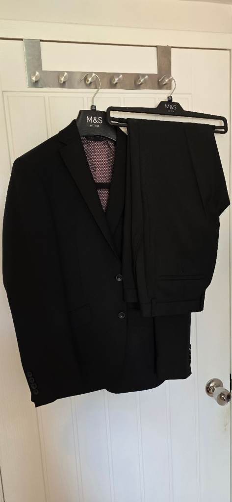 Mark & Spencer 2 Piece Suit Set Slim Fitted Blazer 36/S Trouser 32/29