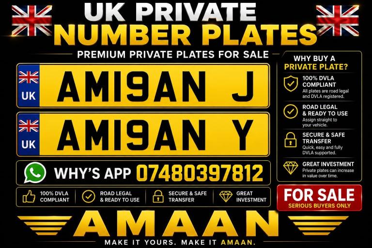 PRIVATE NUMBER PLATES FOR SALE – BIRMINGHAM – DVLA CERTIFICATE READY