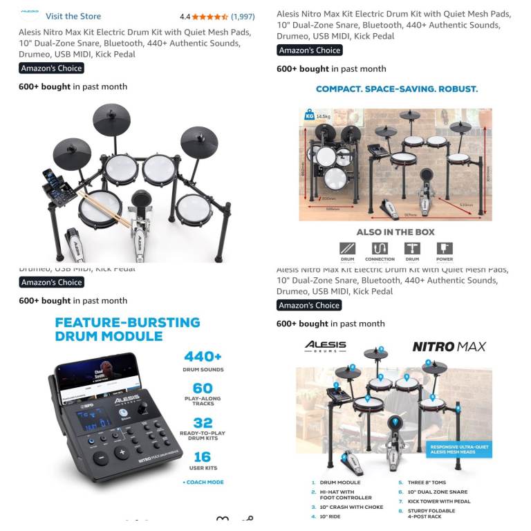 image for Alexis Drums Nitro Max Kit+ Roland headphones  