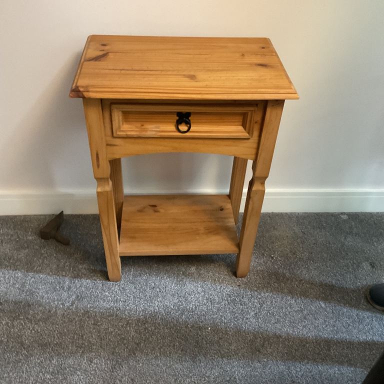 Two pine bedside tables with draw