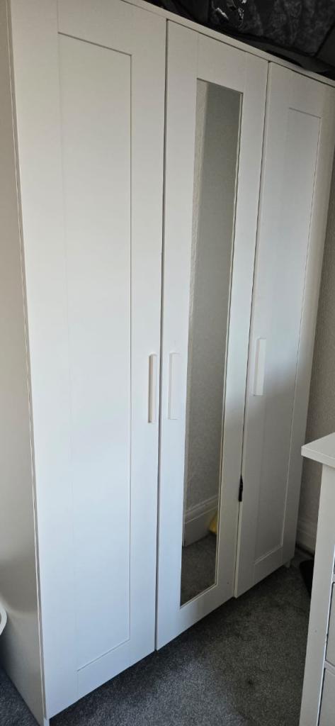 image for IKEA 3-Door Wardrobe – Only 1½ Years Old – Like New – £90 – Darlington Pickup