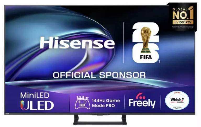 JUST WEEKEND PRICE!!! Hisense 65E8QTUK 65 inch 4K Ultra HD HDR 144Hz AI Mini LED TV