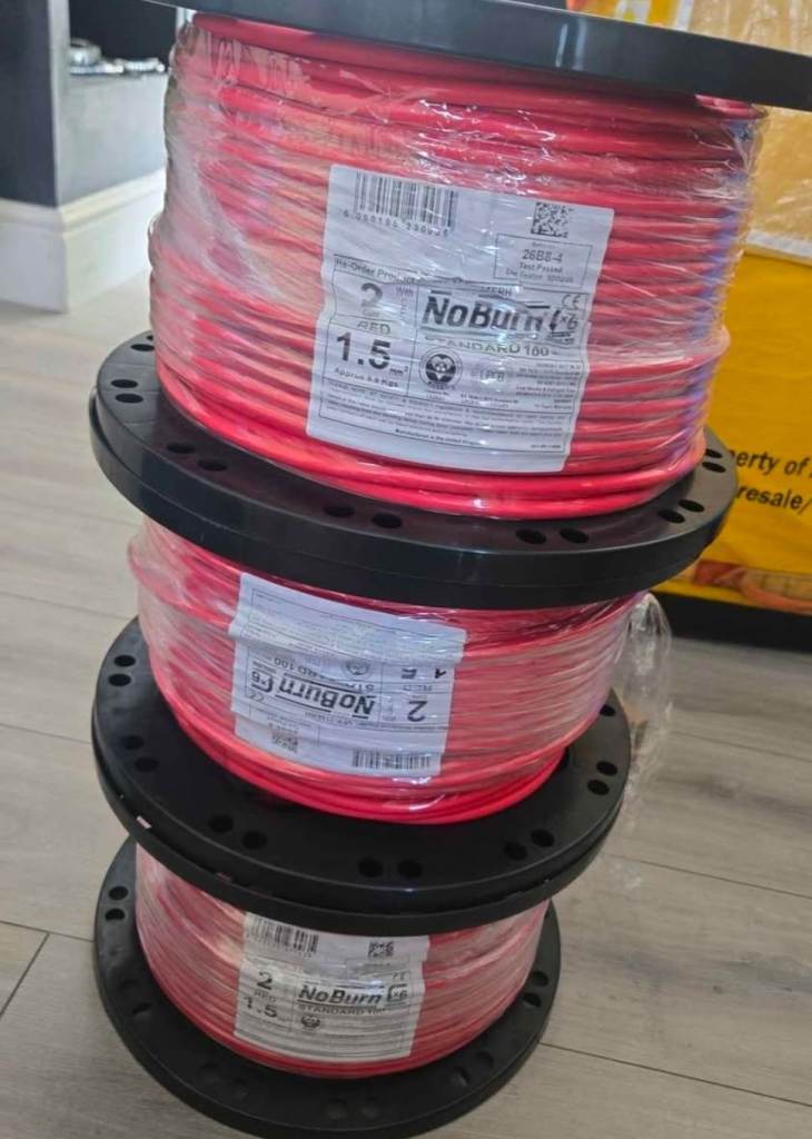 Ventcroft NoBurn FP20Q Cable 1.5mm 2 Core + CPC 1 00m Drum