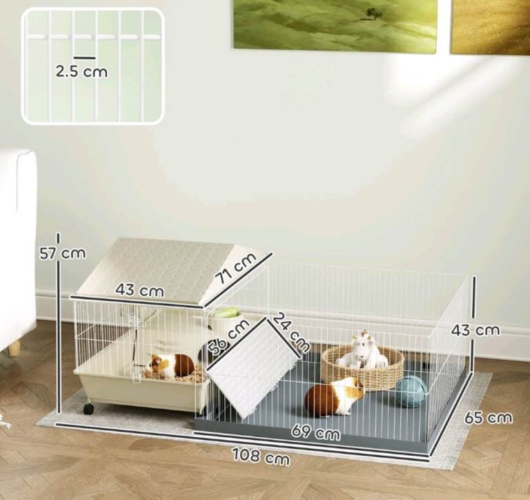 Large Guinea Pig or Small Animal Cage with Playpen Area