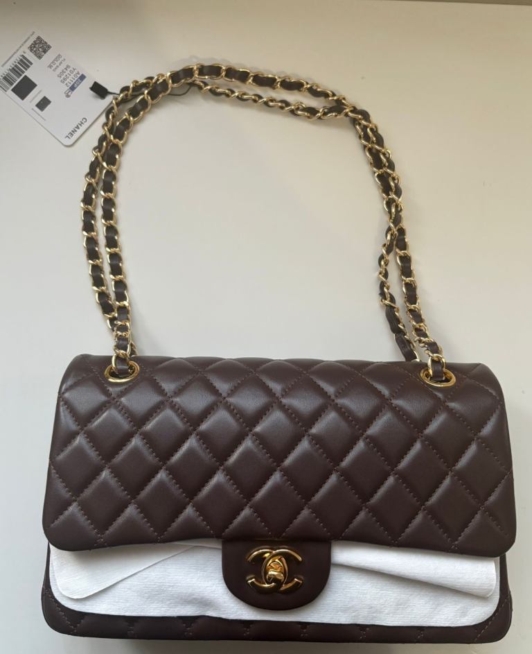 CHANEL Classic Flap Bag – Brown Leather, New with Tags
