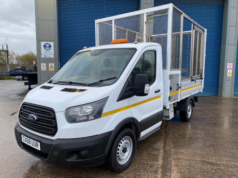 2018/68 FORD TRANSIT T350 2.0 ECOBLUE TDCI CAGED TIPPER WITH ALLOY DROPSIDES