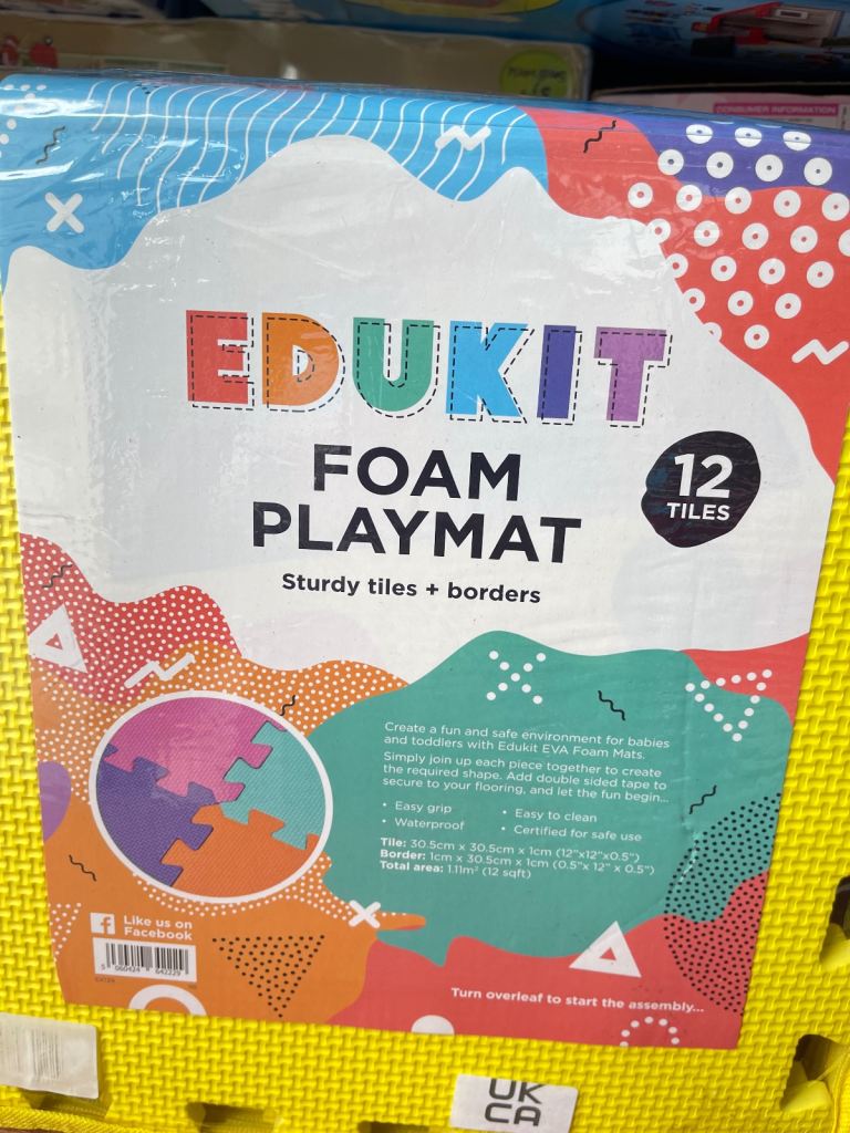 EDUKIT FOAM PLAYMAT Sturdy 12 tiles +14  borders