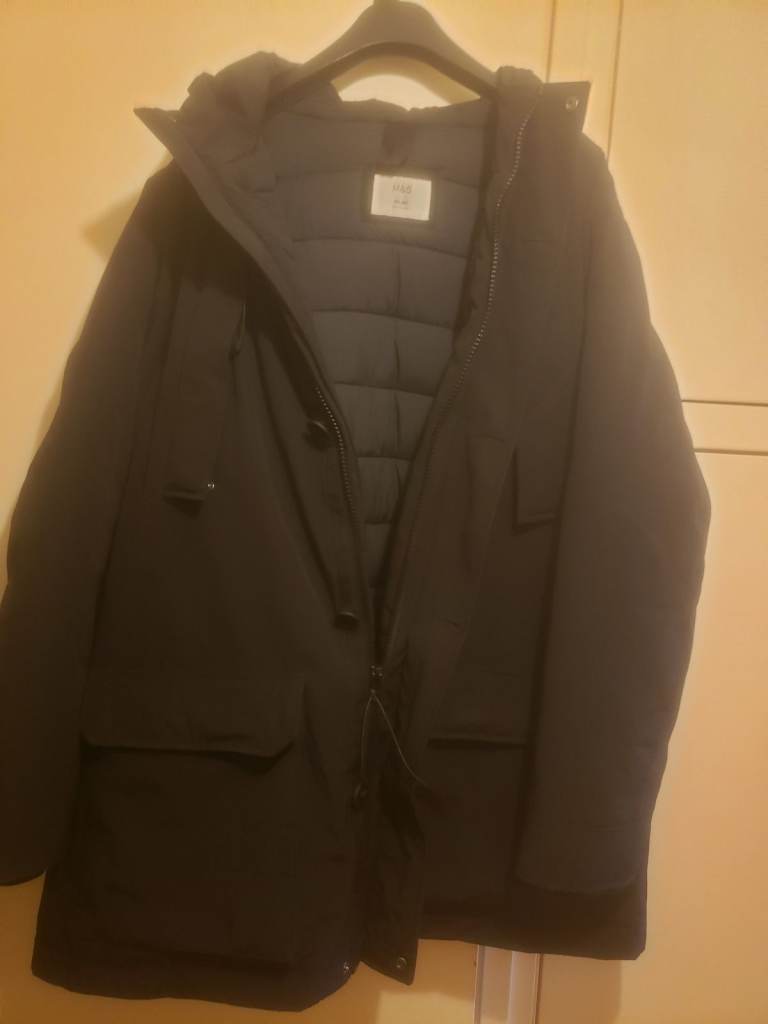 M&S Mens Black Padded  Coat