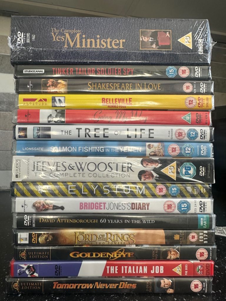 15 brand new and sealed DVD’s + 14 promotional DVD’s