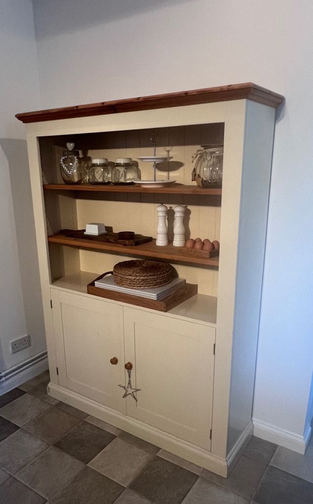 Large Painted Pine Kitchen Wooden Dresser Farmhouse look / Shaker doors