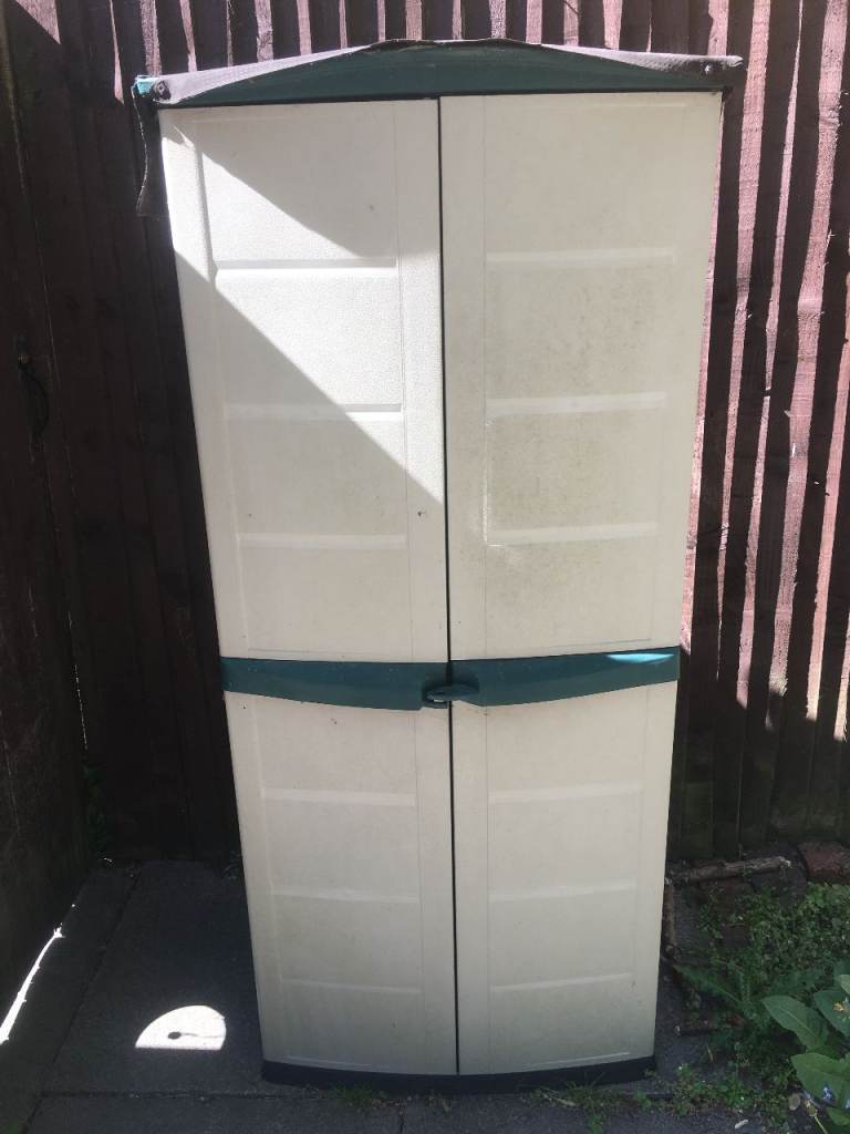 Garden Storage Box Unit Shed Tall Plastic Storage Lockable Container