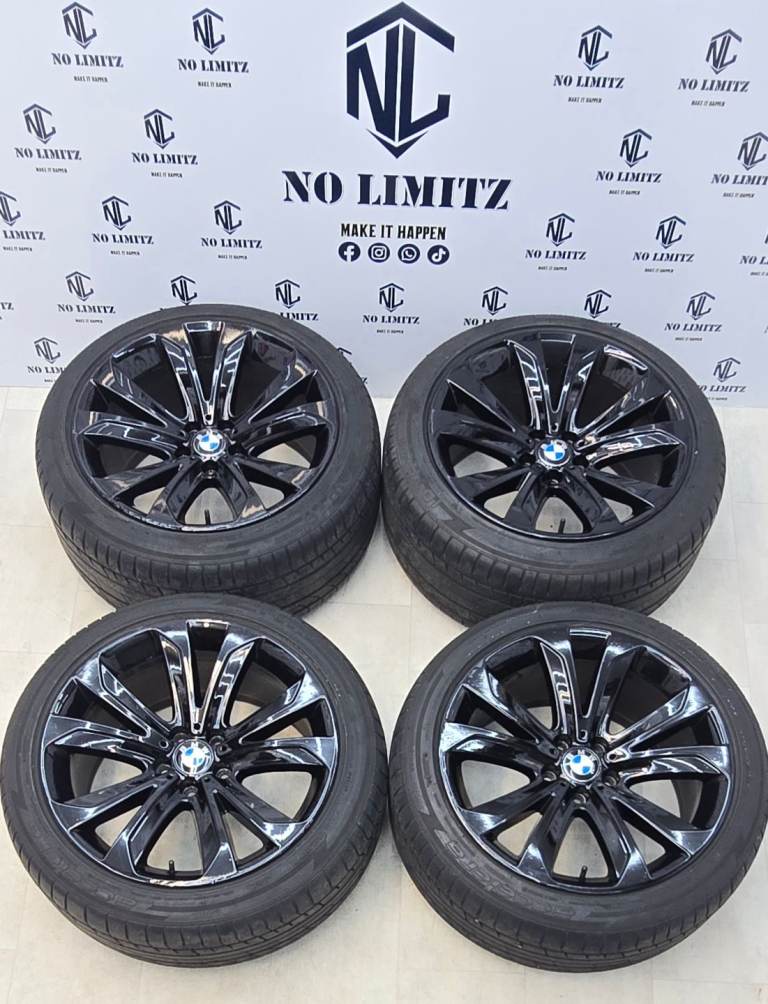 GENUINE BMW 20" 491m X5 X6 F15 F16 ALLOY WHEELS 5x120 STAGGERED GLOSS BLACK