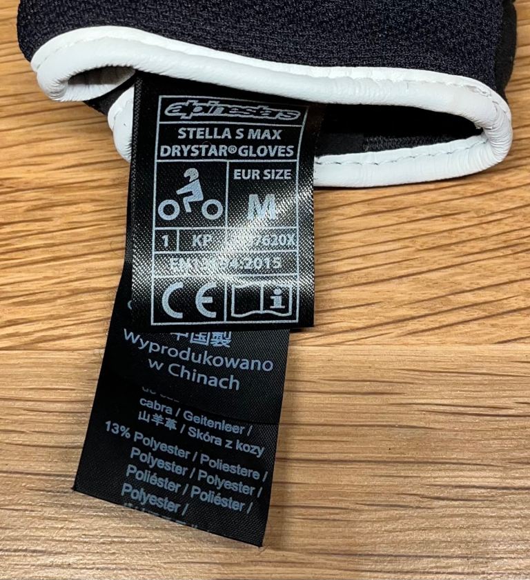 Alpinestars S Max Drystar Motorcycle Motorbike Textile Gloves Black / White