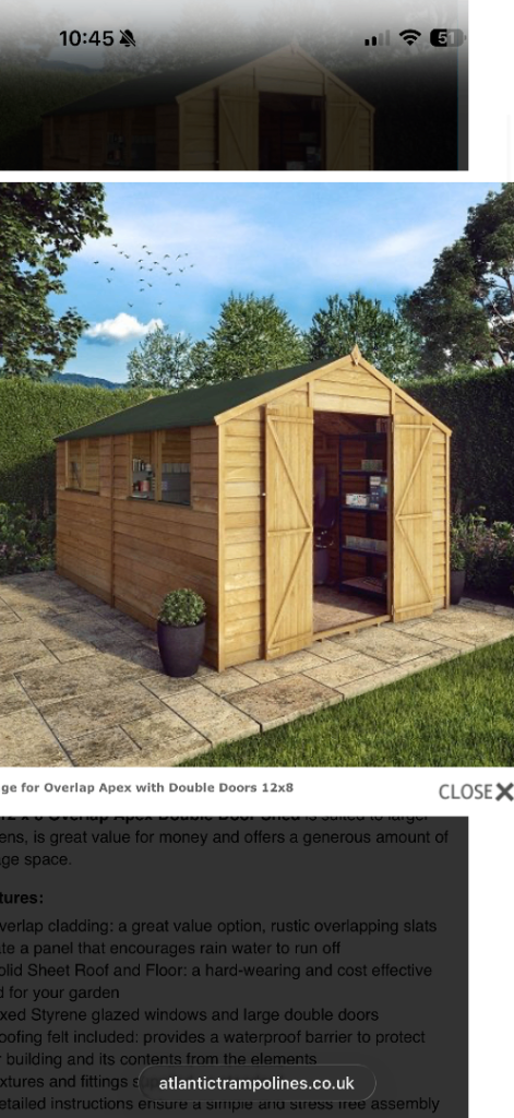 New Wooden Garden Shed with Double Doors – Flat Pack