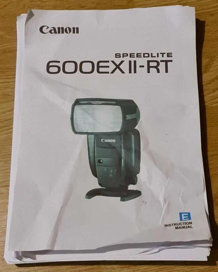CANON 600 EX II-RT FLASH A4 PRINTED INSTRUCRIONS