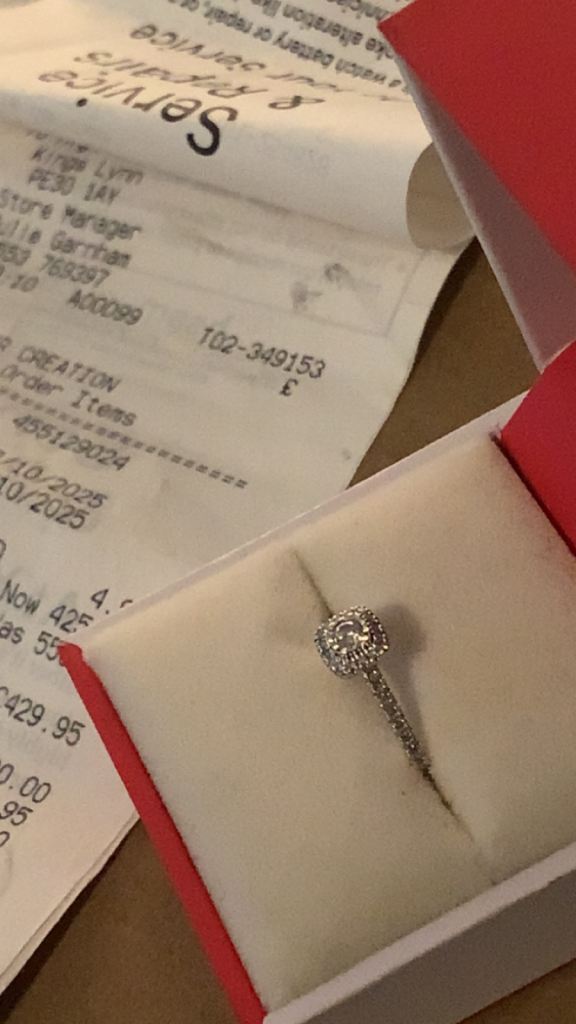 9ct white gold and diamond engagement ring 