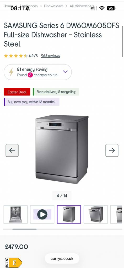 Samsung series 6 dishwasher