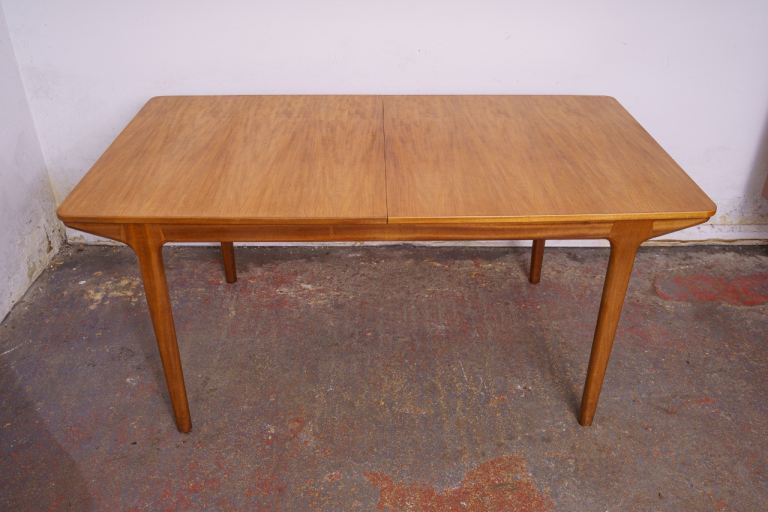 McIntosh mid-century teak double extending dining table with 6 chairs 