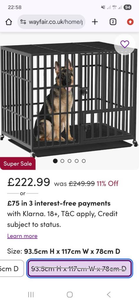 XL Dog cage 