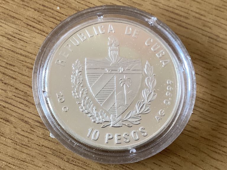 20 gram .999 silver coin commemorating Cuba participation in the 1994 Olympics