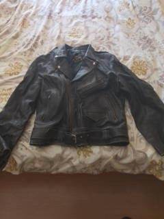 vintage leather  motorcycle jacket