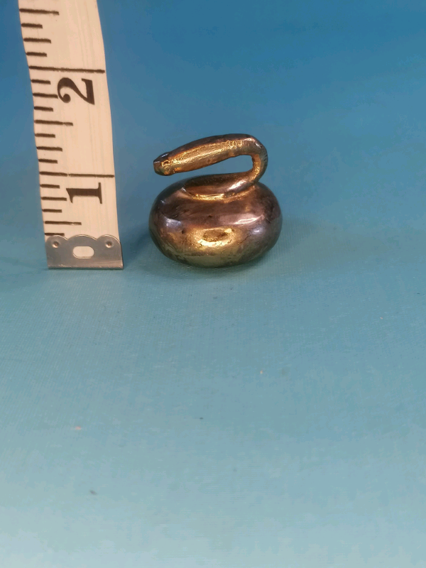 Vintage - Antique 1-inch collectible mines curling rock trophy. 