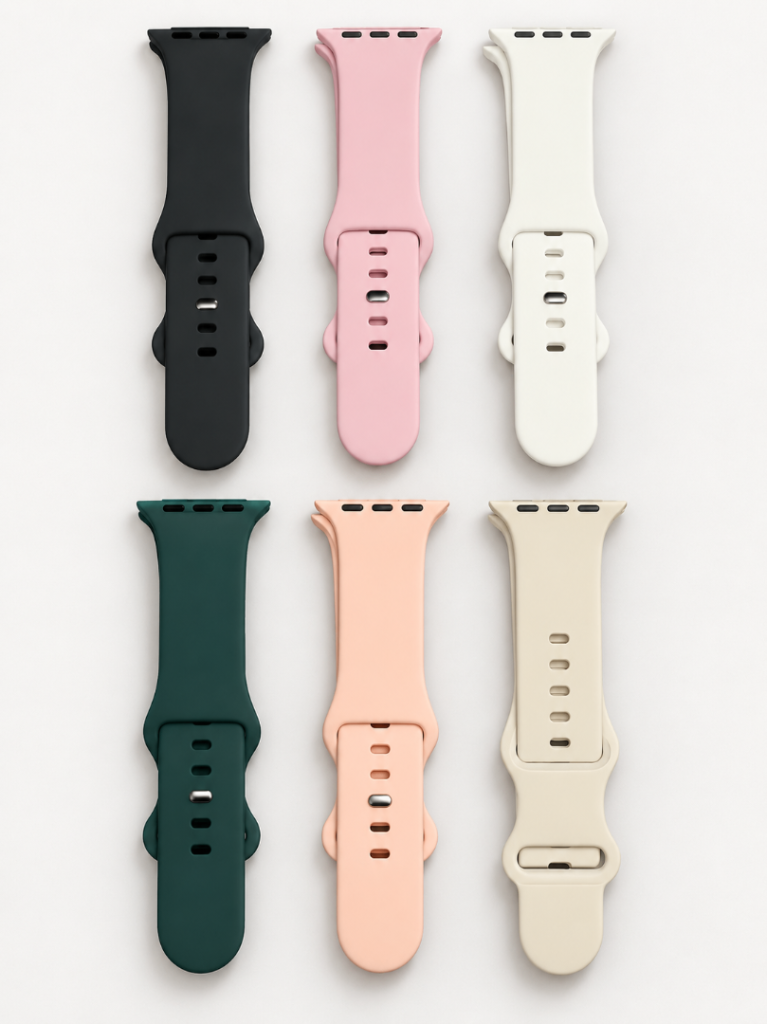 6 x New Apple Watch Straps - Multicoloured Silicone