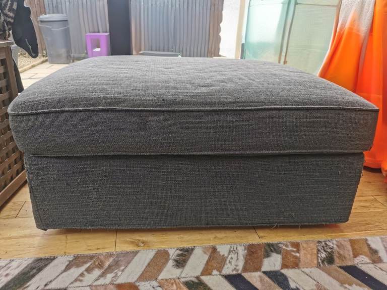 IKEA KIVIK storage footstool ottoman with grey cover