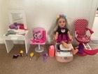 Designafriend 18" Doll & Ultimate Salon Spa Bundle - Working Chair & Accessories