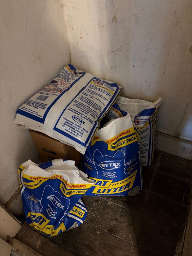 Cat flap and litter
