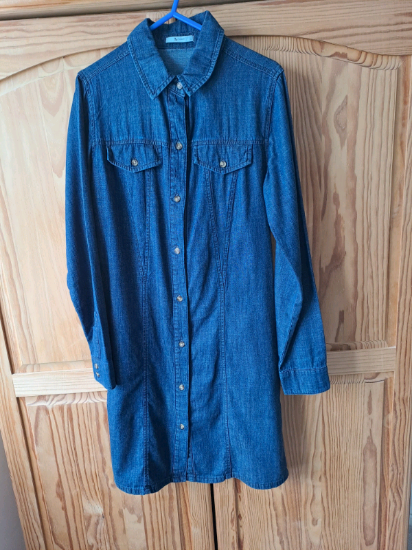 Ladies long sleeve denim dress, size 8, from tu
