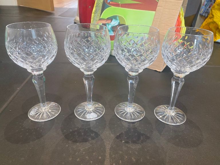 4 Royal Daulton Webb Corbett Crystal Wine Glasses 