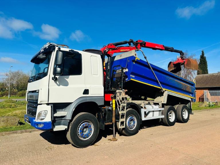 2019 DAF CF 450 8X4 TIPPER GRAB, EPSILON M125 CRANE, SLEEPER CAB