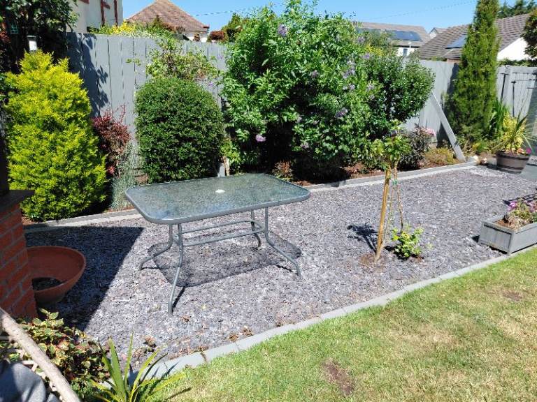 Glass garden table