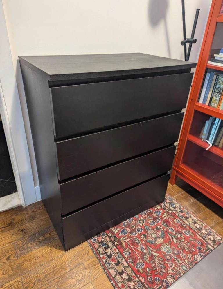 IKEA MALM Chest of 4 Drawers, Black