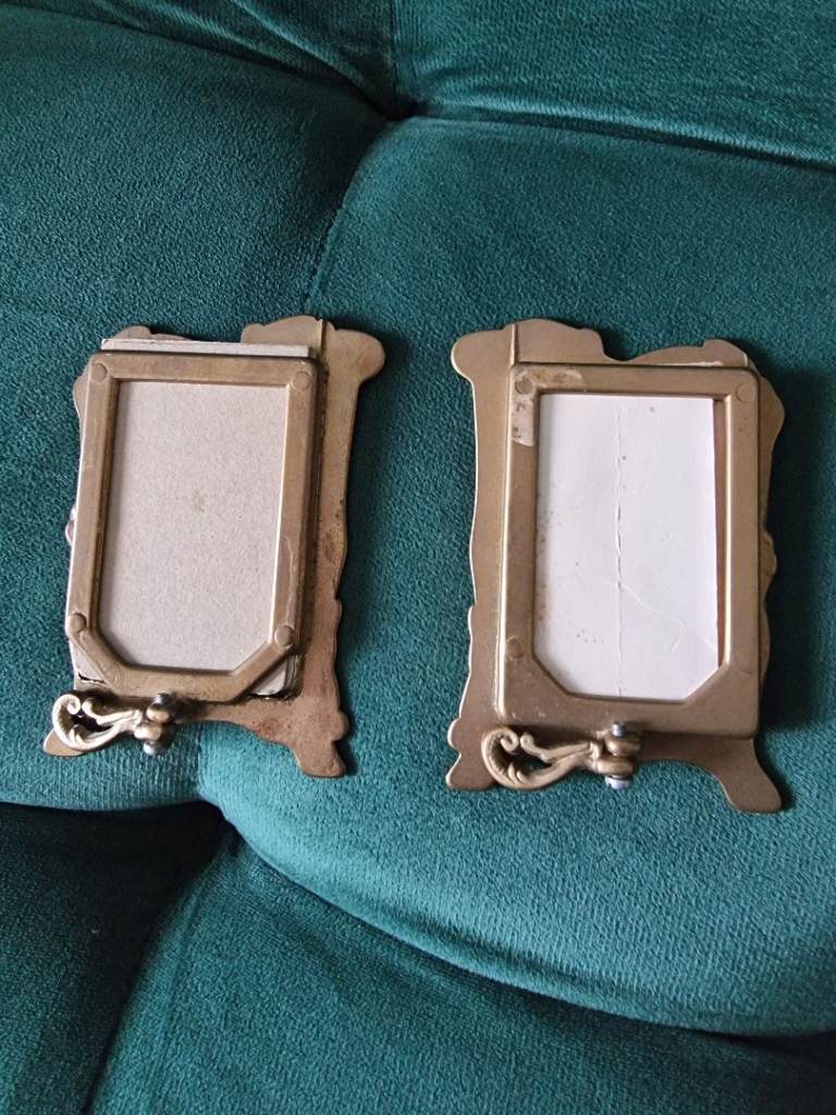 Vintage Art Nouveau brass photo frames