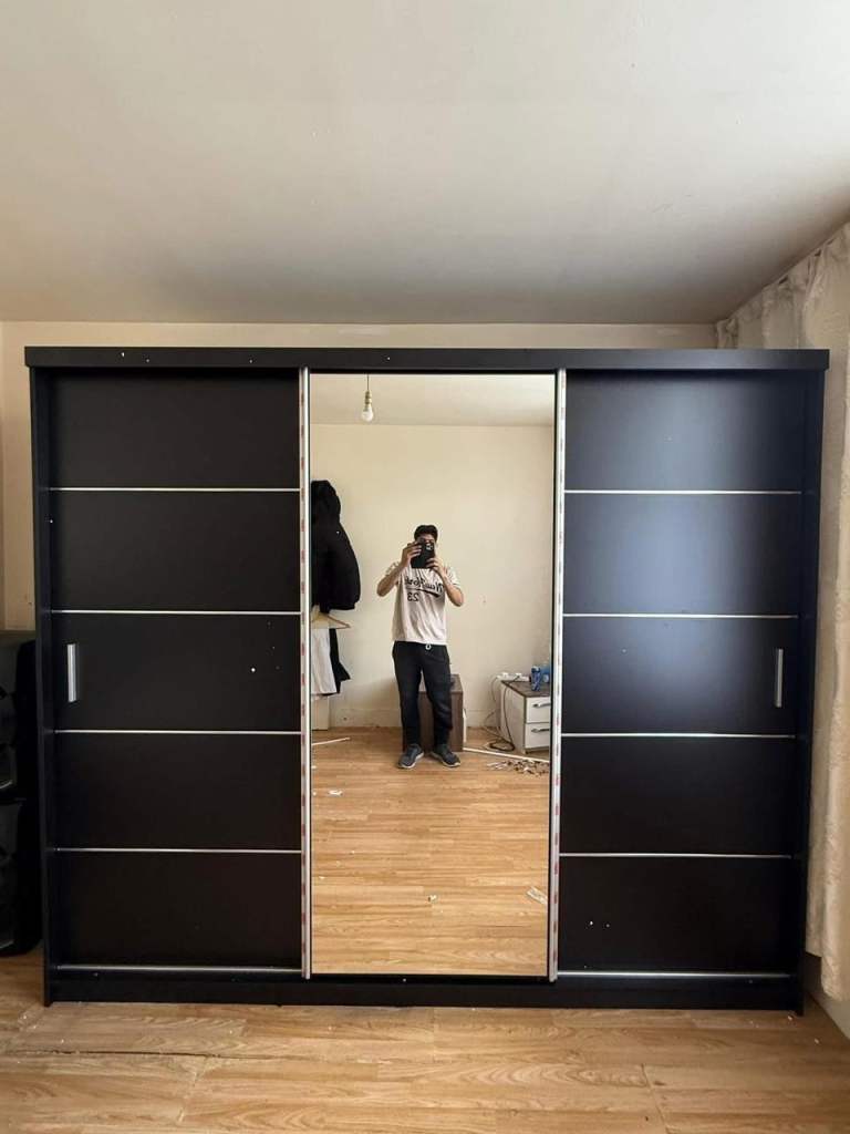 GUARANTEED PRICE- BRAND NEW 2 3 DOOR GERMAN SLIDING TWO THREE DOOR WARDROBE WITH MIRRORS