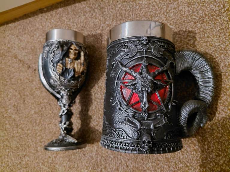Unique Gothic Goblet and Tankard Set – Good Condition