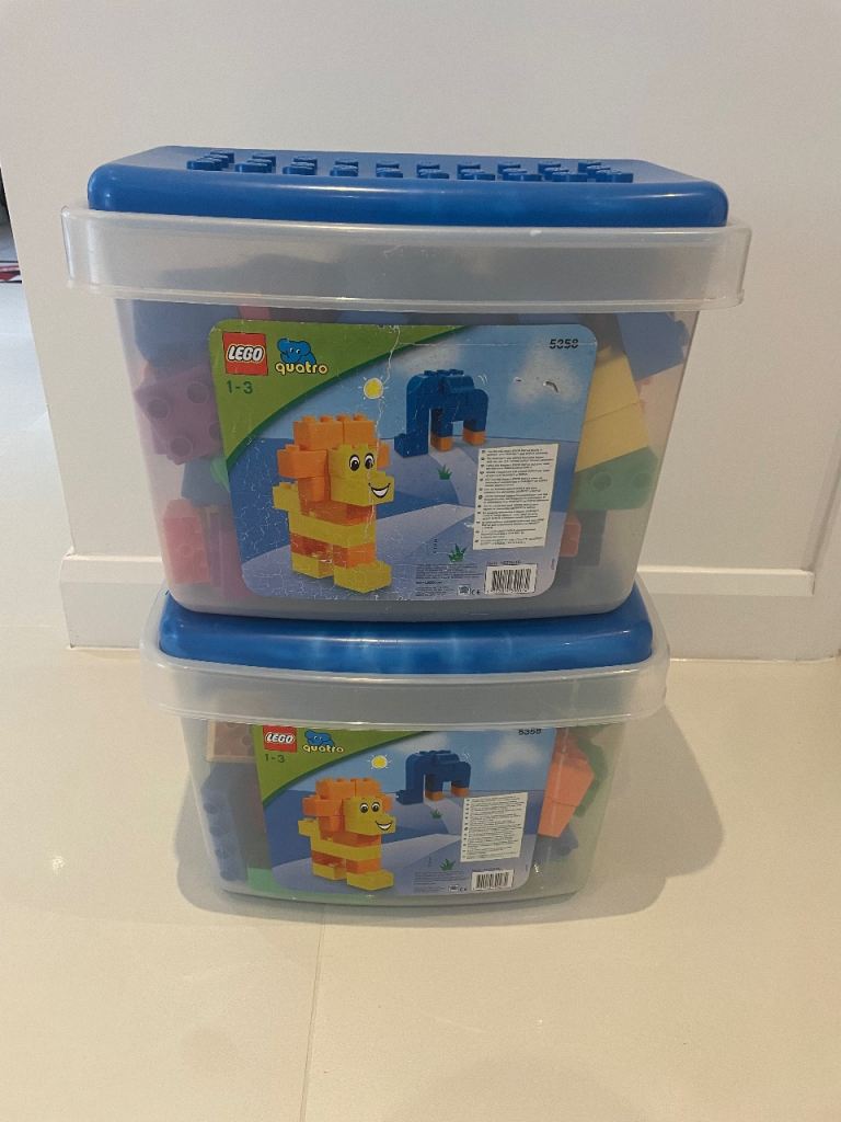2x LEGO Quatro Duplo Mixed Bricks with Storage Tub 5358