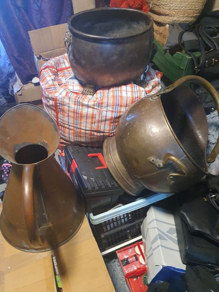 Antique vintage Cooper brass items 