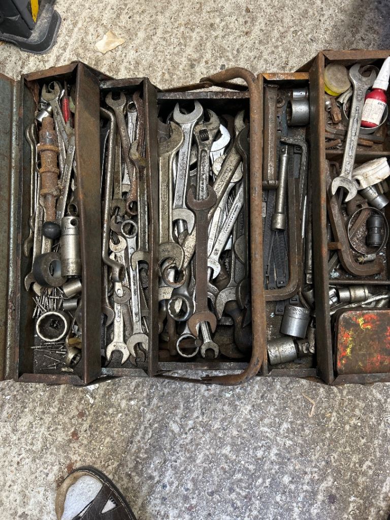 Large Toolbox Full of Spanners and Sockets – Fair Condition